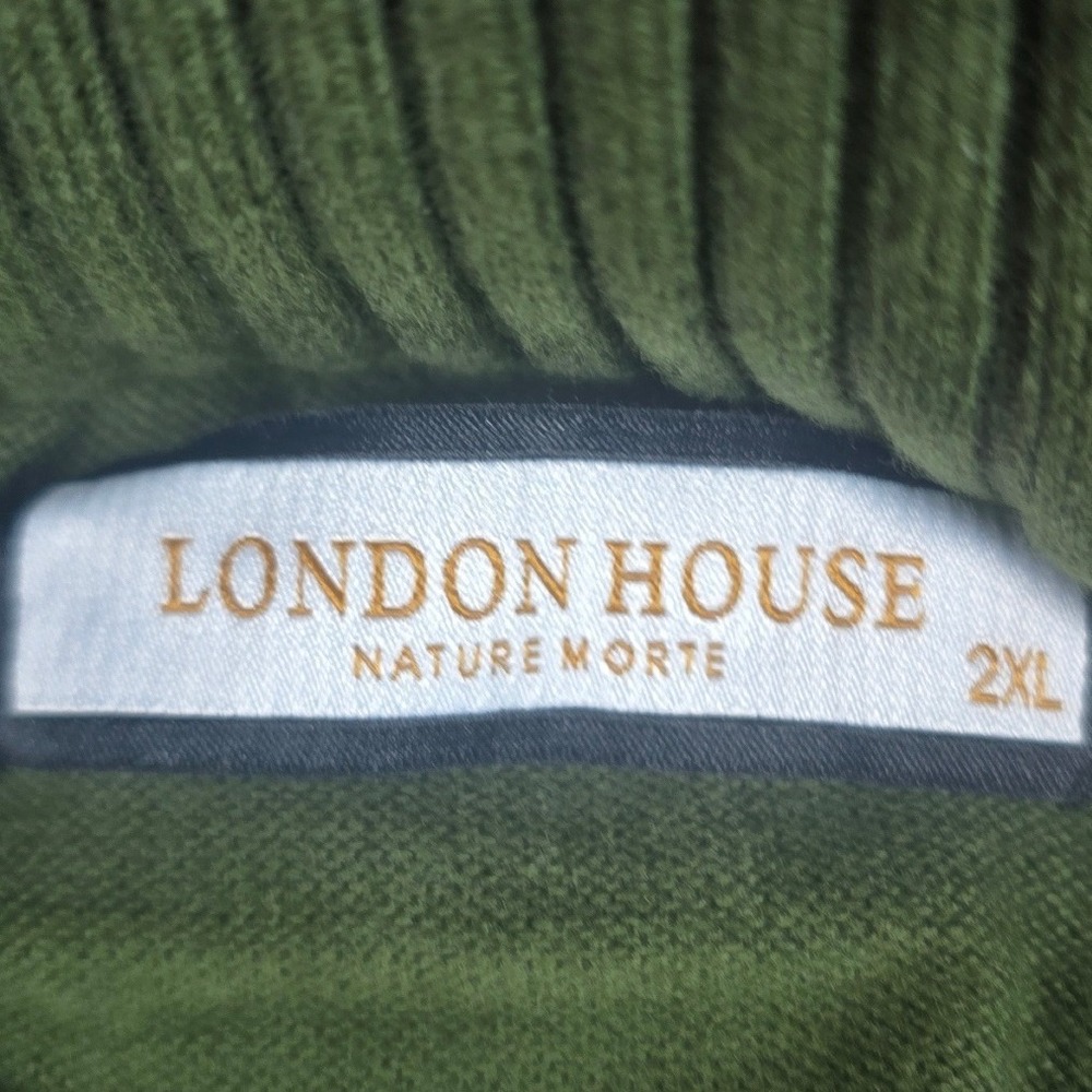 London House Men's Green Maroon Hilfiger Golf Sweater 1/4 Zip Preppy Size 2XL - Picture 5 of 11